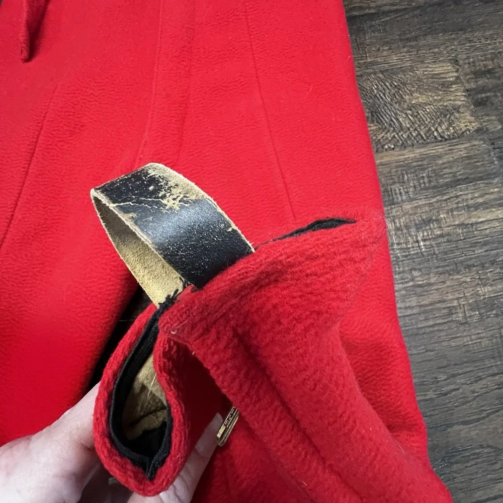 Vintage Suspender Pants Red Wool Leather Stirrups Boys Girls 2-3 Snow Riding 50s
